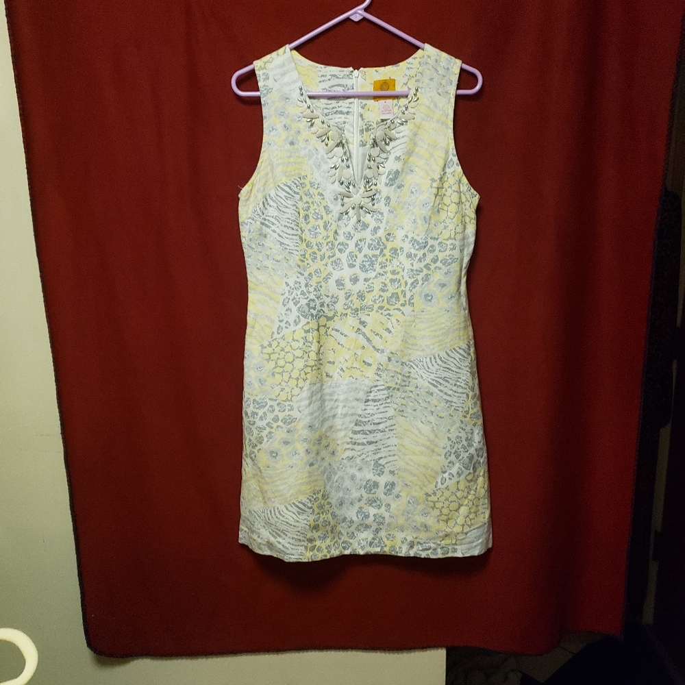 VINTAGE RUBY RD MINI DRESS W/ BEADED BUST/NECKLINE/EGPLC